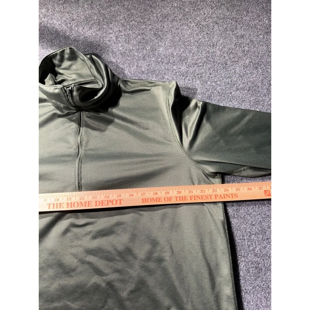 Olive Green Tactical Quarter Zip Pullover Performance Fleece Mid Layer Mens L